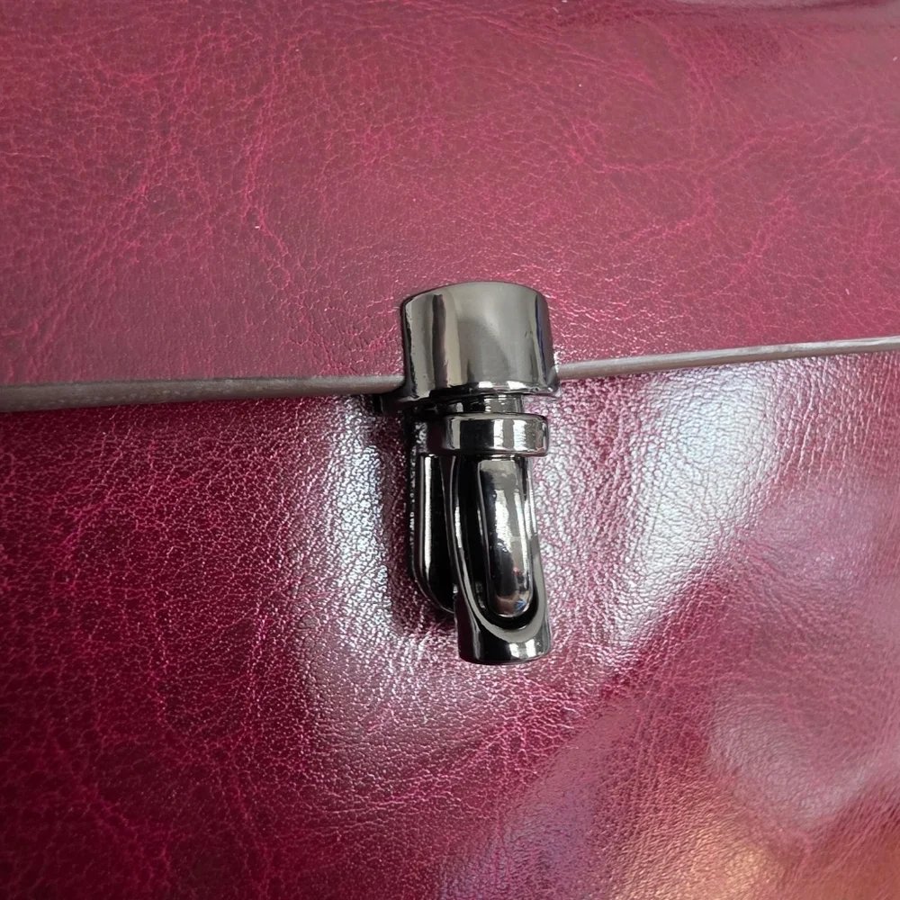 Burgundy Leather Backpack for Women